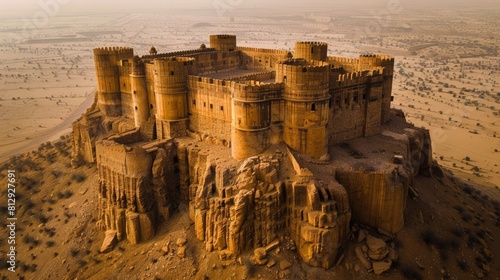 The Derawar Fort in the Cholistan Desert Pakistan an imposing square fortress with forty bastions visible from many miles away representing the power photo