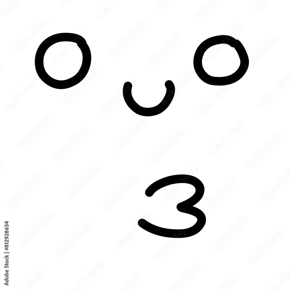Emoticon Hand Drawn Illustration Emoticon Hand Drawn Illustration