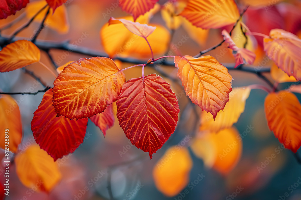 Fototapeta premium Autumn leaves isolated on a blur background 