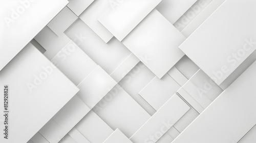 Abstract Geometric Overlapping Patterns Minimal Flat Design Composition White Background Copyspace Template photo