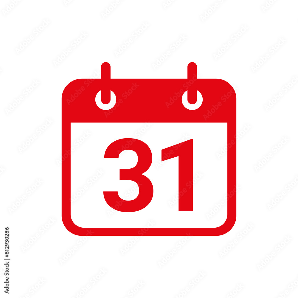 Calendar icon red 31st date transparent background. Calendar icon red 31st date transparent background.