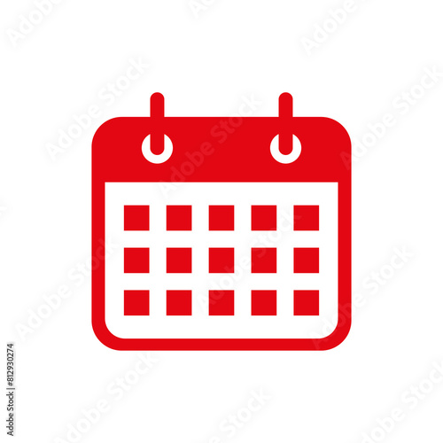 Calendar icon red transparent background.
