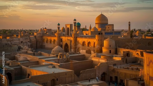 The Walled City of Khiva in Uzbekistan an intact medieval city that captures the essence of the Silk Road era with its well-preserved mosques madrasah photo