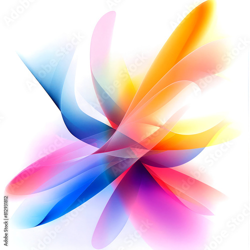 Wavy abstract Color spectrum, ethereal light effect overlay in vibrant neon colors  isolate on transparent png.
