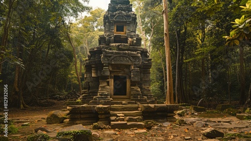 The Sambor Prei Kuk temple complex in Cambodia a pre-Angkorian site with hundreds of early temples hidden in a forest showing early Khmer architectura photo
