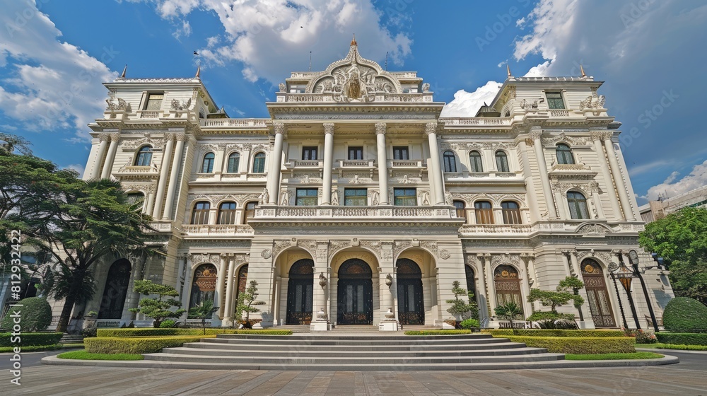 The Royal Palace in Bangkok Thailand showcasing the exquisite Thai architecture and intricate detailing that reflects the nations artistic heritage.