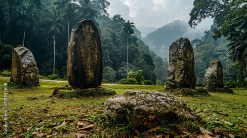 The Padang Rengas in Malaysia a site with ancient megaliths believed to have been used for astronomical observations reflecting the region?�s rich pre photo