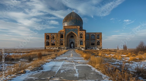 The Mausoleum of Khoja Ahmed Yasawi in Kazakhstan an unfinished large mausoleum that is one of the most significant examples of Timurid architecture r photo