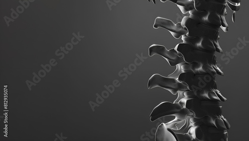 3d render human spine anatomy with pain symptoms, A Comprehensive Overview. Schematic Medical Visualization