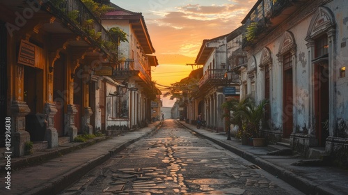 The ancient city of Vigan in the Philippines known for its preserved Spanish colonial architecture and cobblestone streets offering a glimpse into the photo
