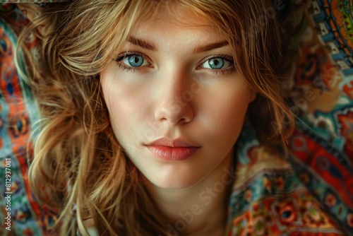 Beautiful young woman with clean fresh skin face