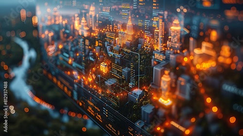 Detailed view of a city planning monitor displaying intricate simulations of public transport systems  hyperrealistically portrayed with sharp digital accuracy and vibrant colors  no people .