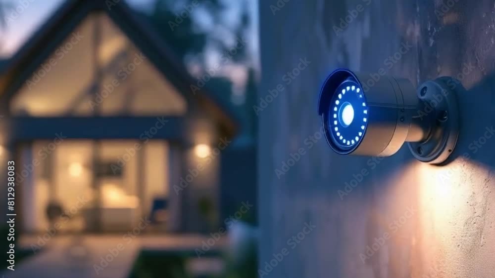 CCTV camera outside the house accommodation safety concept CCTV camera outside the house accommodation safety concept