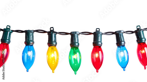 Christmas colorful lights isolated png transparent background