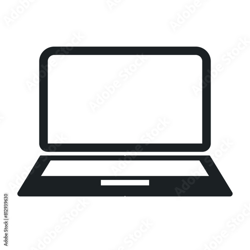 Laptop icon vector, laptop silhouette flat trendy style illustration isolated on white background.