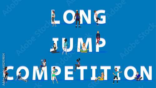 People on "Long Jump Competition" for Web, Mobile App