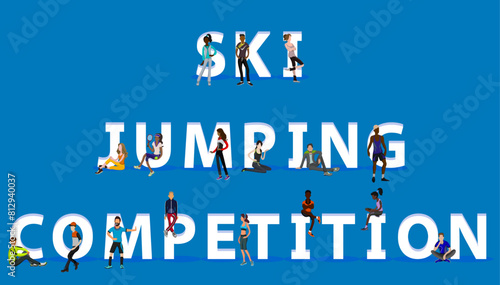 People on "Ski Jumping Competition" for Web, Mobile App
