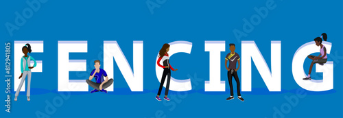 People on "Fencing" for Web, Mobile App, Presentations