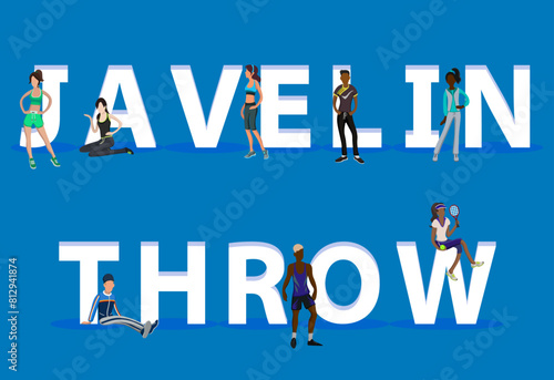 People on "Javelin Throw" for Web, Mobile App, Presentations