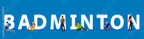 People on "Badminton" for Web, Mobile App, Presentations