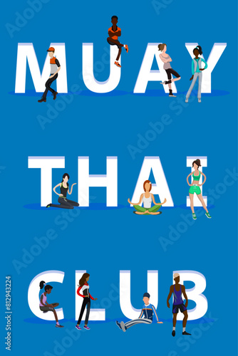 People on "Muay Thai Club" for Web, Mobile App, Presentations
