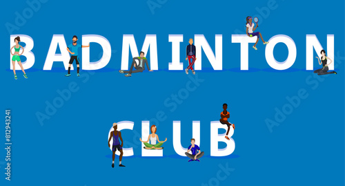 People on "Badminton Club" for Web, Mobile App, Presentations
