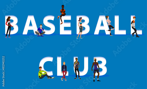 People on "Baseball Club" for Web, Mobile App, Presentations