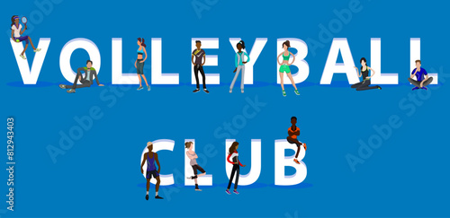 People on "Volleyball Club" for Web, Mobile App, Presentations
