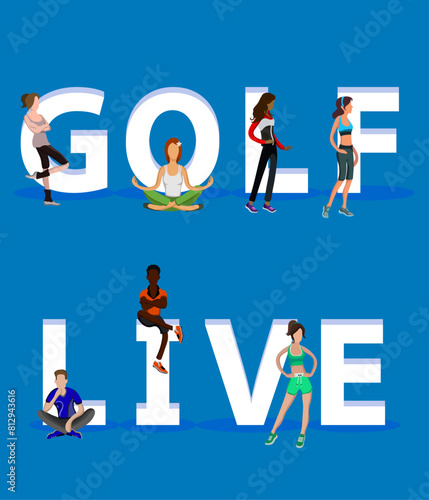 People on "Golf Live" for Web, Mobile App, Presentations