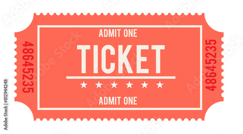 Ticket, Admit one ticket isolated, admit one ticket