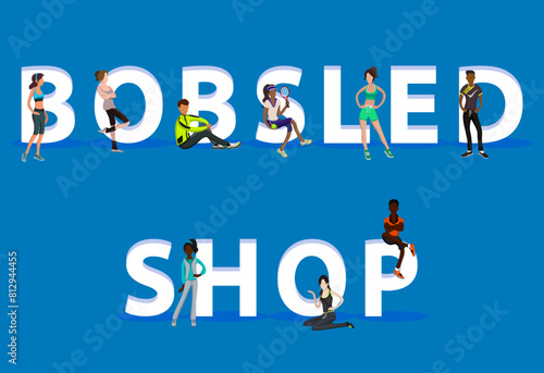 People on "Bobsled Shop" for Web, Mobile App, Presentations