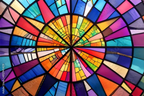 Stained glass window abstract background. 