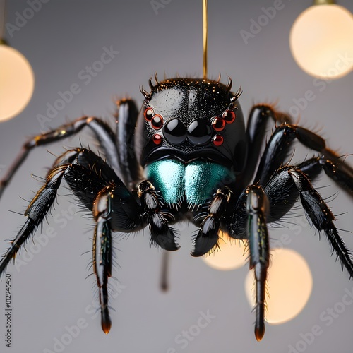 spider on a black background photo