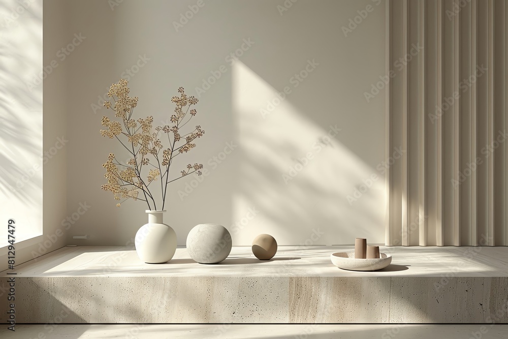 Picture of Contemporary minimalist interior design on a podium, featuring ...