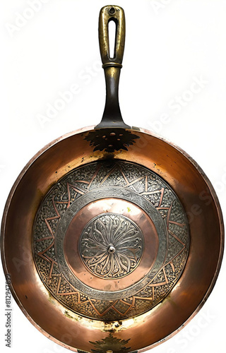 antique copper frying pan
