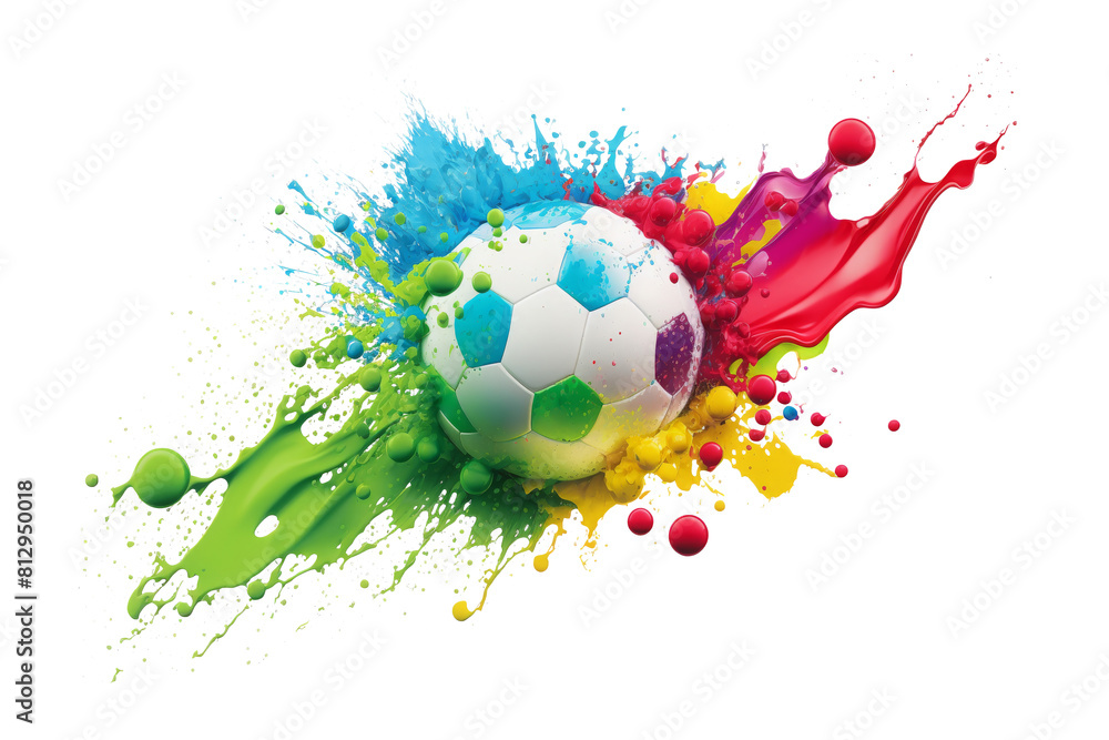 soccer colourful isolate on background.