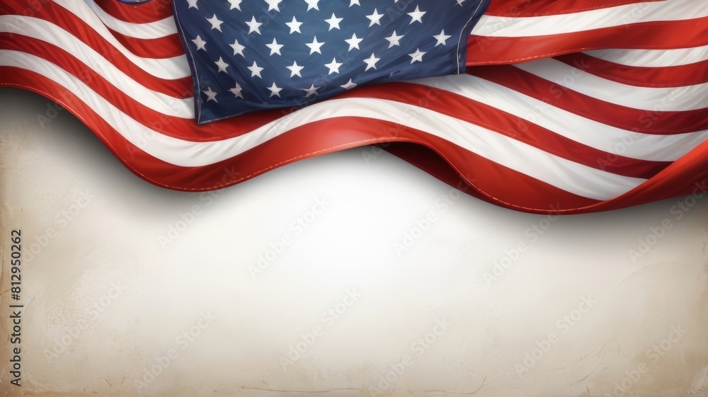 Fototapeta premium Surreal Vision of Unique USA Flag for Memorial Days Background Suitable for Graphic Resources Banner. Copy Space