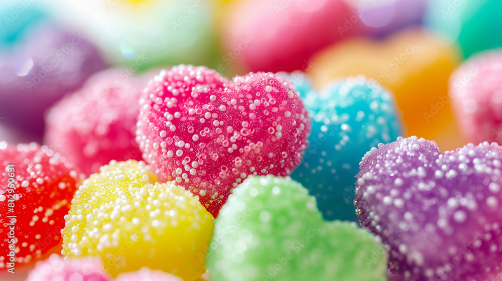 A bunch of colorful candy hearts are piled on top of each other A bunch of colorful candy hearts are piled on top of each other