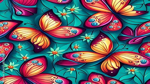 seamless pattern with butterfly