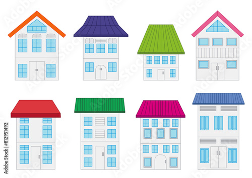2 story house design on white background illustration vector
