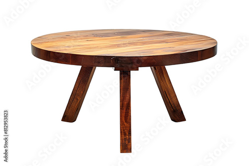 Wooden table on transparent background