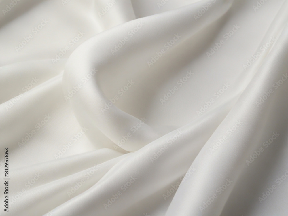  luxurious white silk fabric with elegant folds