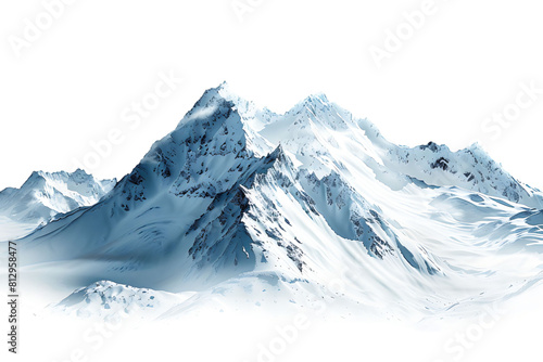 Huge Mountains on isolated transparent background