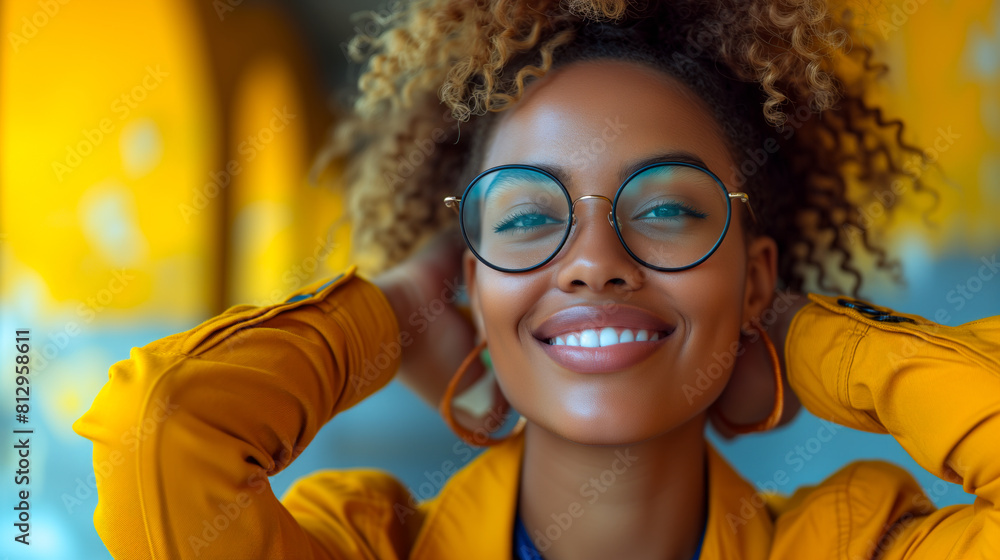 A woman is experiencing a stress-free moment A woman is experiencing a stress-free moment