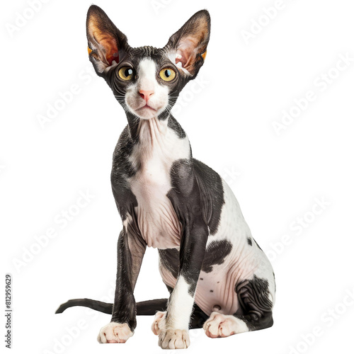 Cornish Rex Cat, isolated on white background, perfect for PNG diecut