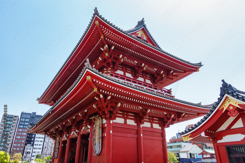 Sensoji Temple at the entrance to the Asakusa Resort in Tokyo, Japan. Sensoji Temple at the entrance to the Asakusa Resort in Tokyo, Japan.