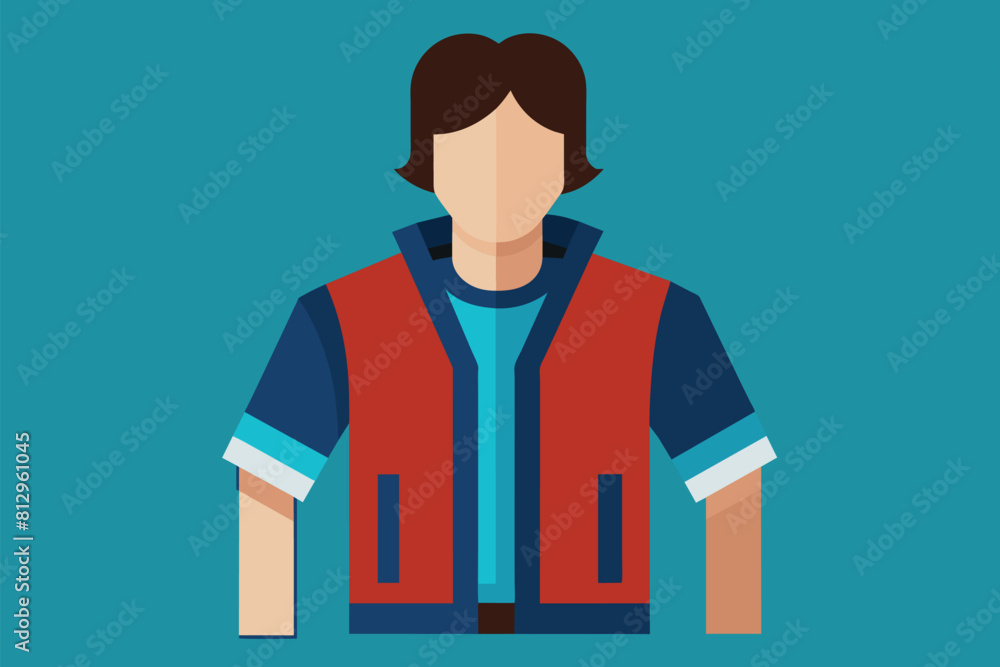 A man wearing a vest in a customizable semi flat illustration, Shrug Customizable Semi Flat Illustration A man wearing a vest in a customizable semi flat illustration, Shrug Customizable Semi Flat Illustration