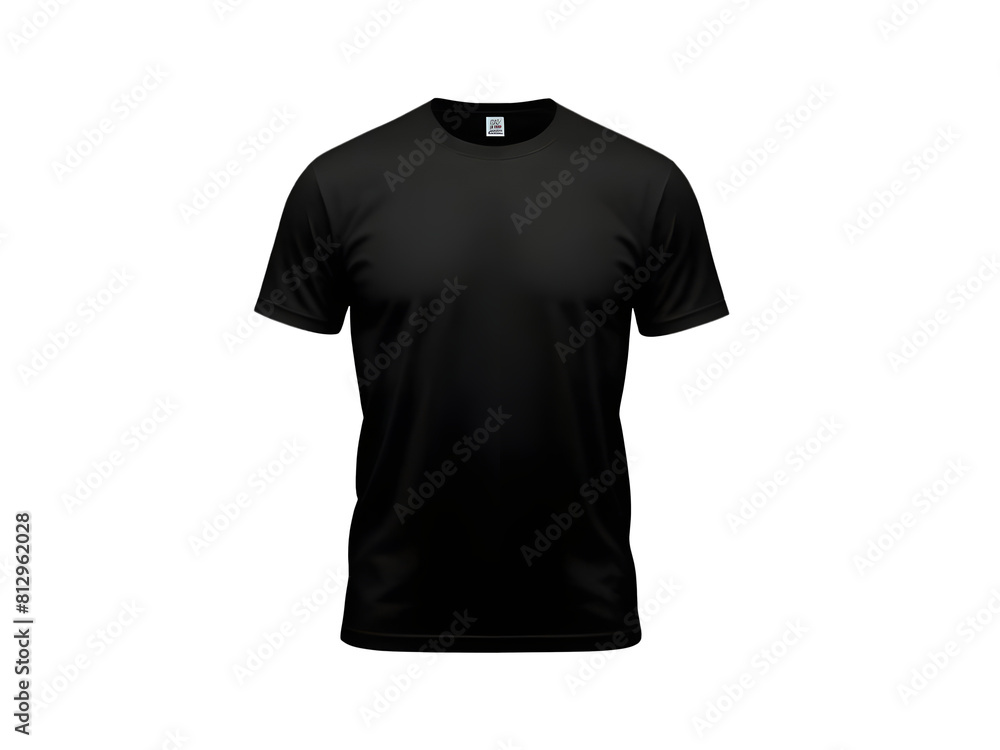 Blank T Shirt color black template front and back view on white background Blank T Shirt color black template front and back view on white background