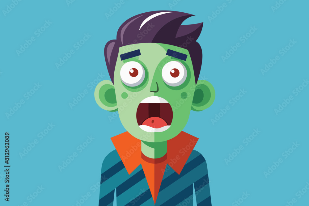 A semi flat illustration of a cartoon character looking startled with a surprised expression on his face, Startled Customizable Semi Flat Illustration A semi flat illustration of a cartoon character looking startled with a surprised expression on his face, Startled Customizable Semi Flat Illustration