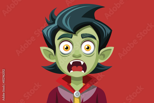 A startled cartoon character with a customizable evil expression on his face, Startled Customizable Disproportionate Illustration